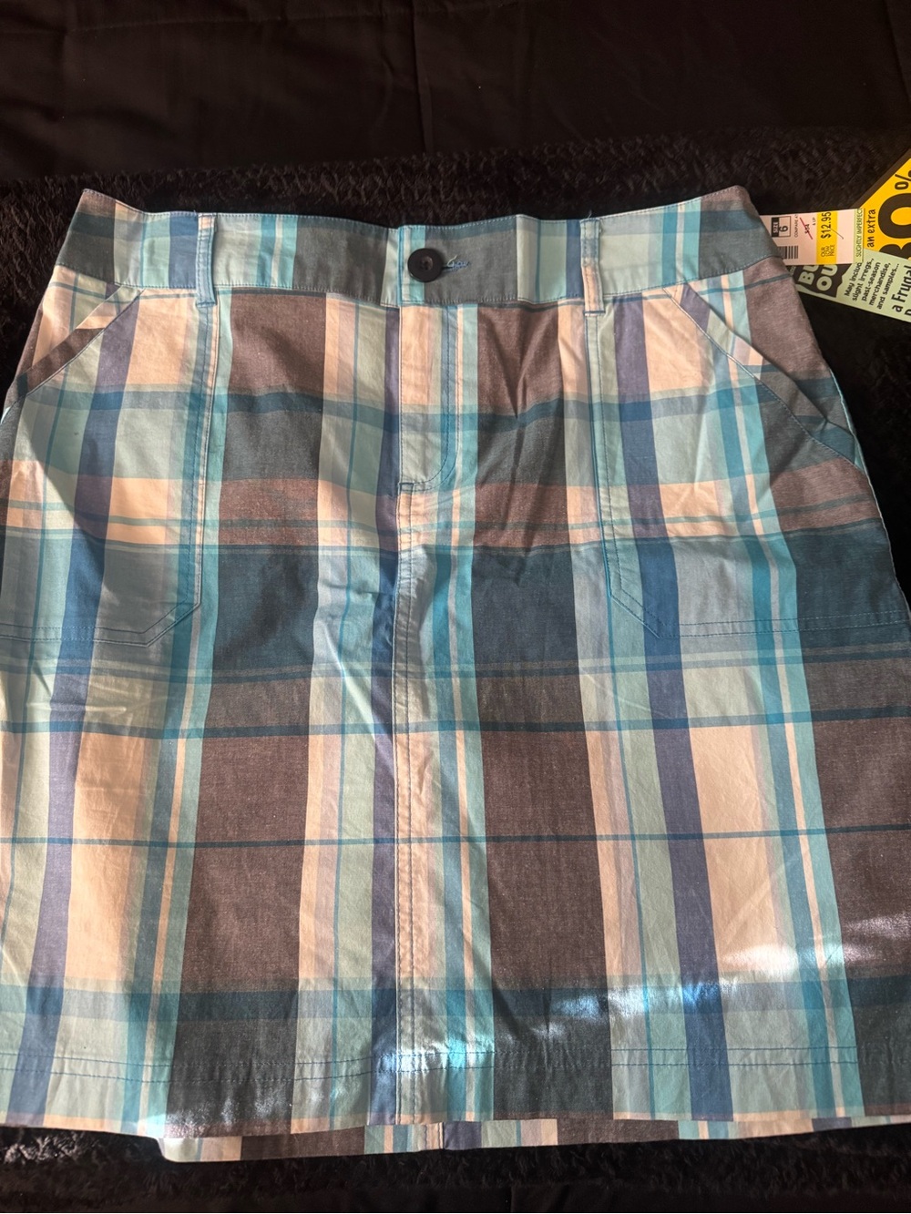 Christopher & Banks Blue Plaid Skirt